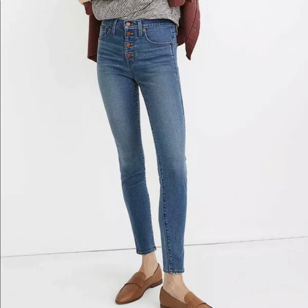 MADEWELL 10” HIGH RISE SKINNY DEWITT WASH BUTTON FRONT EDITION MA981